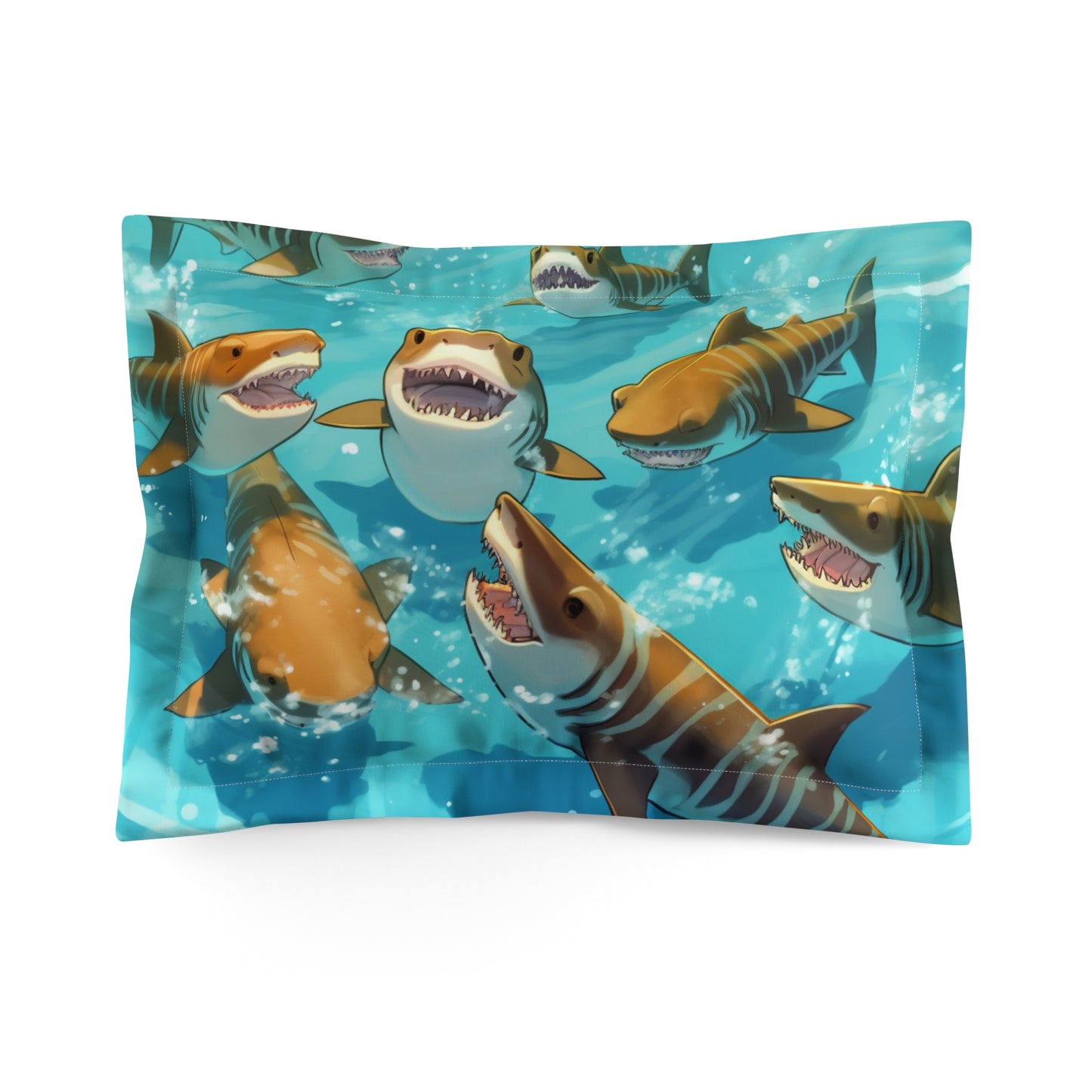 Tiger Shark: Ocean Marine Wildlife - Underwater - Microfiber Pillow Sham