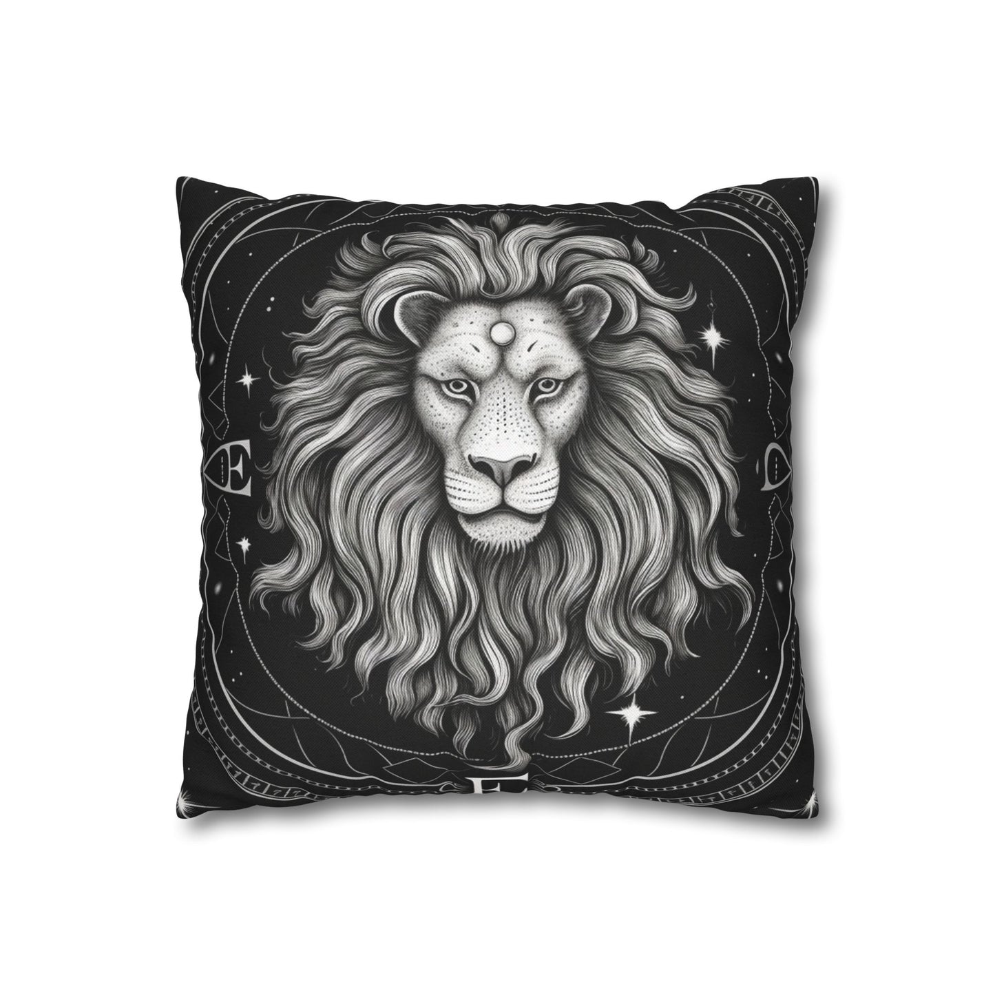 Leo Zodiac Sign Spun Polyester Square Pillow Case, Double Sided Print