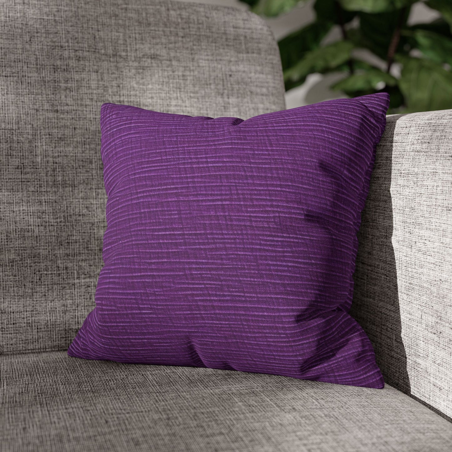 Violet/Plum/Purple: Denim-Inspired Luxurious Fabric - Spun Polyester Square Pillow Case