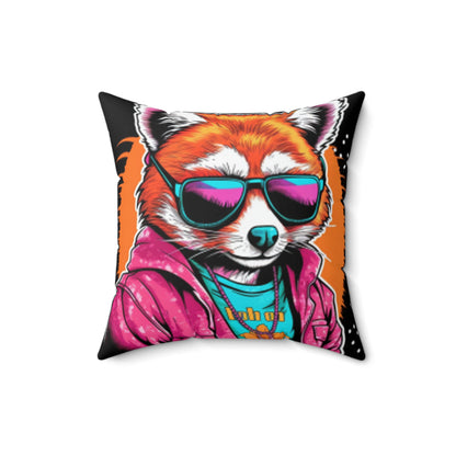 Red Panda Pop Culture Anime Cartoon Graphic Spun Polyester Square Pillow