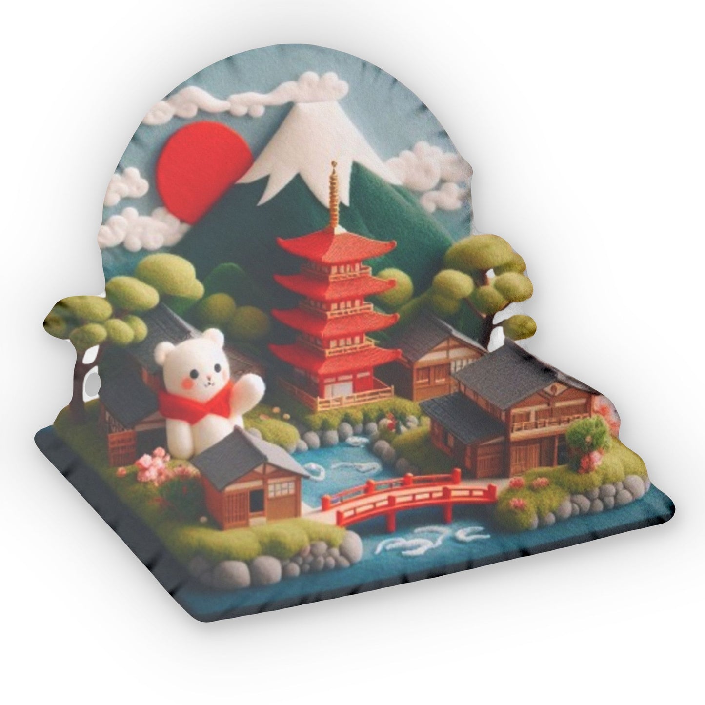 MT Fuji, Japan Mountain, Country Travel Gift, Plush Shaped Pillow