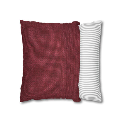 Seamless Texture - Maroon/Burgundy Denim-Inspired Fabric - Spun Polyester Square Pillow Case