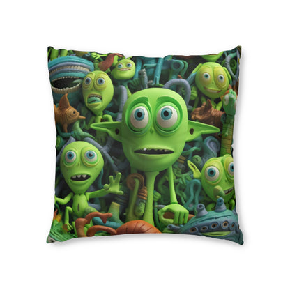 Toy Alien Story Space Character Galactic UFO Anime Cartoon - Tufted Floor Pillow, Square