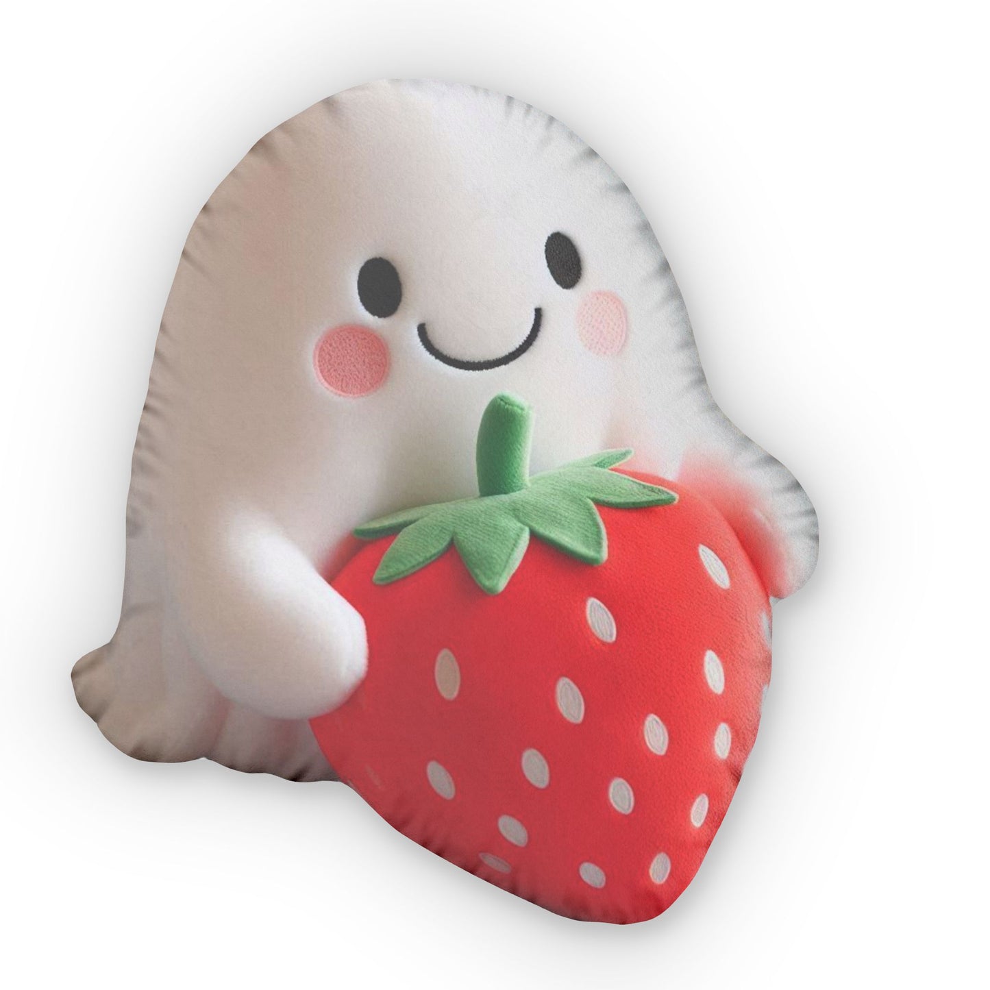 Strawberry Ghost, Halloween Cushion, Plush Shaped Pillow