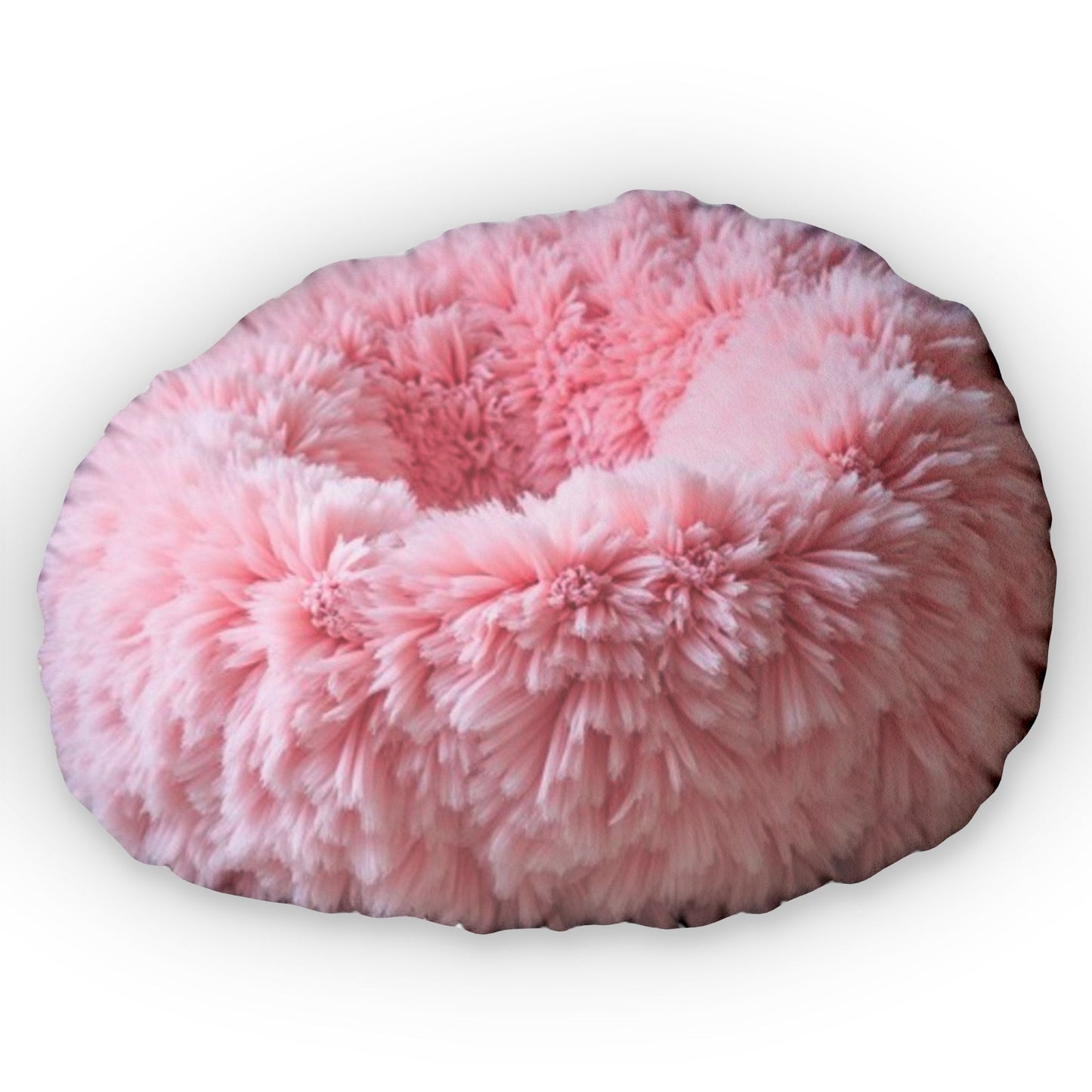 Pink Fluffy Flower Plush Shaped Pillow