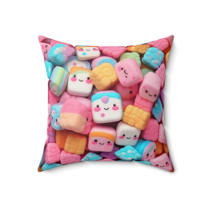 Kawaii Anime Sweets: Adorable Japanese Candy Magic - Spun Polyester Square Pillow