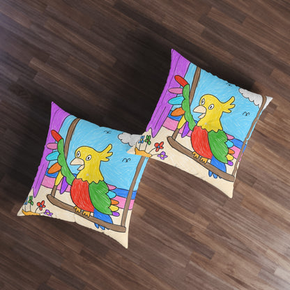 Animal Lover Parrot Perfect Gift for Parrot Owners Tufted Floor Pillow, Square