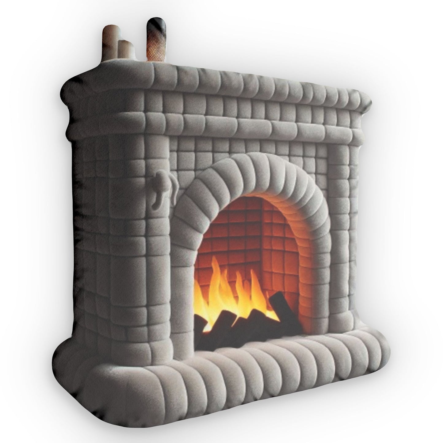 Fireplace Firelog Fire, Marshmallo Gift,  Smore Cooker, Plush Shaped Pillow