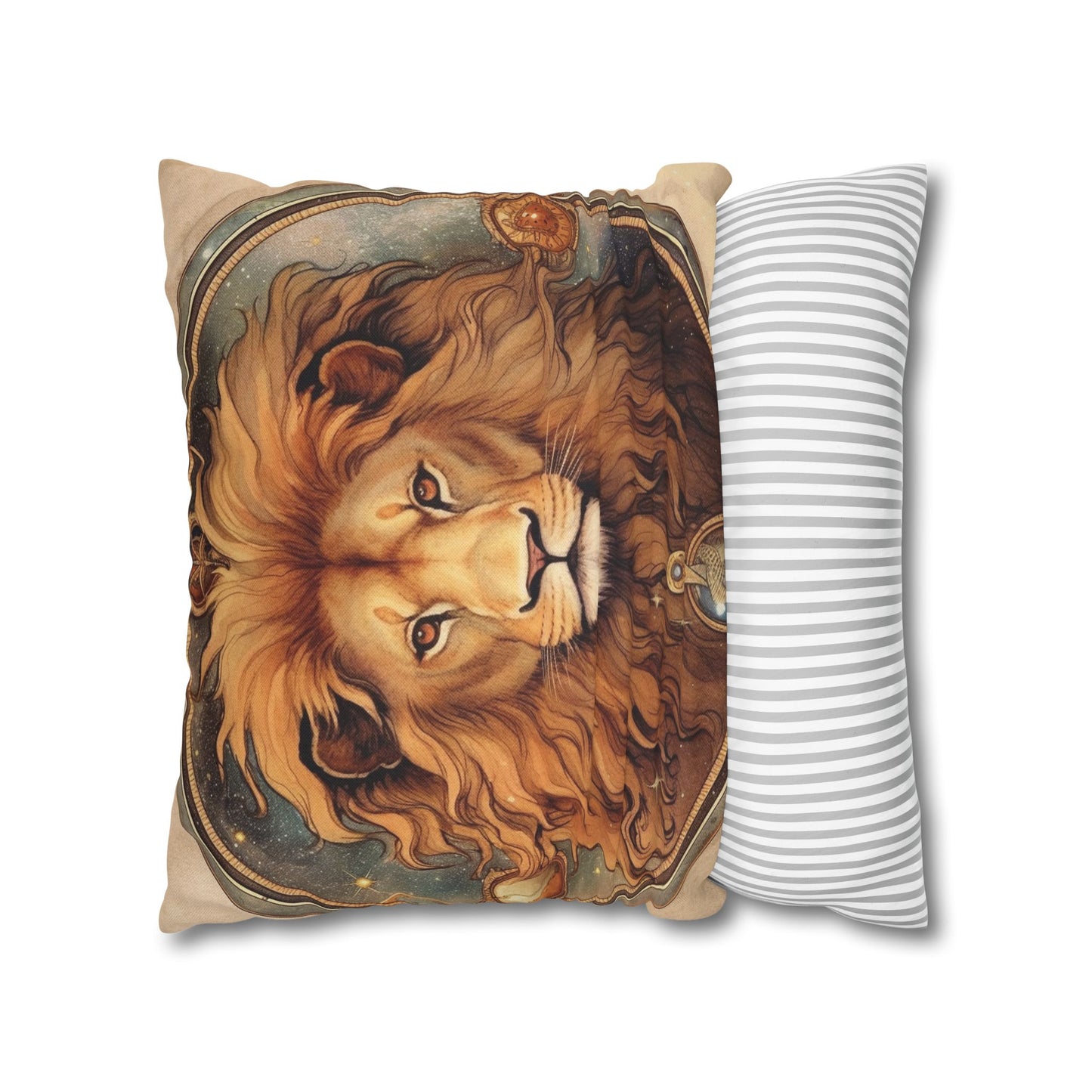 Astrological Leo Sign Vibrant Celestial Cosmic Zodiac - Spun Polyester Square Pillow Case