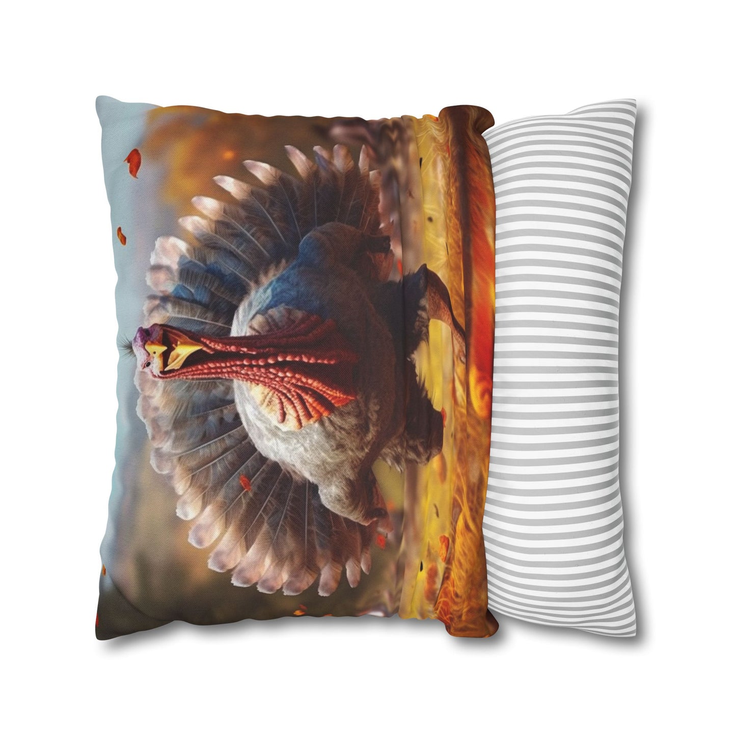 Thanksgiving Trot Turkey Run Athlete Sprint Racer Holiday Feast Dinner - Spun Polyester Square Pillow Case