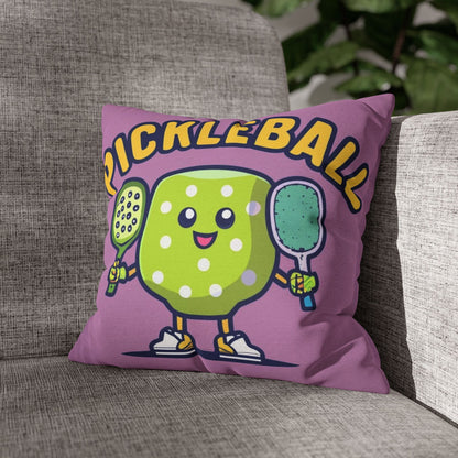 Pickleball Anime kawaii - Cartoon Graphic - Sport Character - Spun Polyester Square Pillow Case