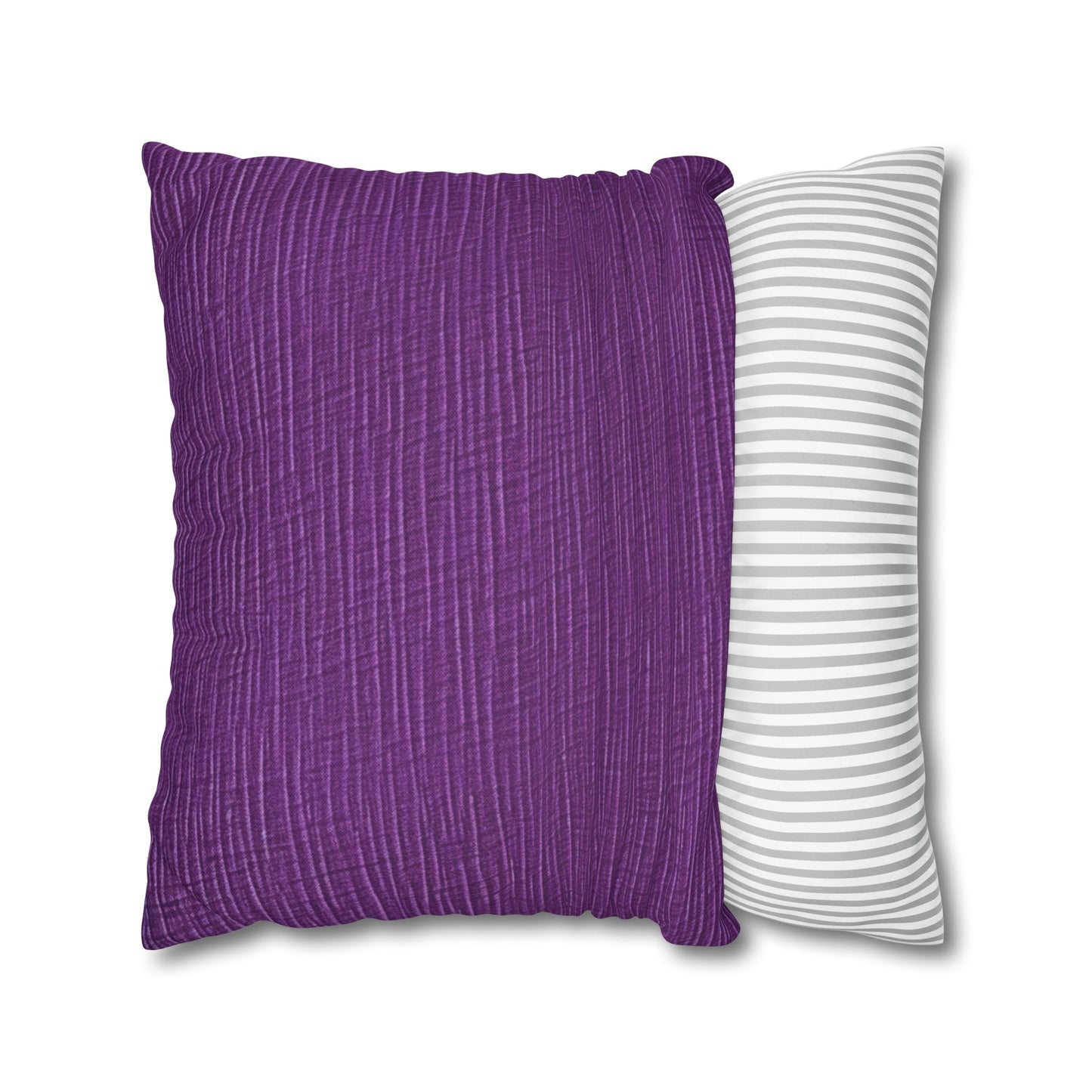 Violet/Plum/Purple: Denim-Inspired Luxurious Fabric - Spun Polyester Square Pillow Case