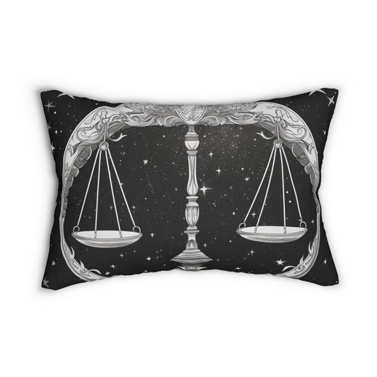 Libra Zodiac Design, Spun-Polyester Lumbar Pillow, Double-Sided Print