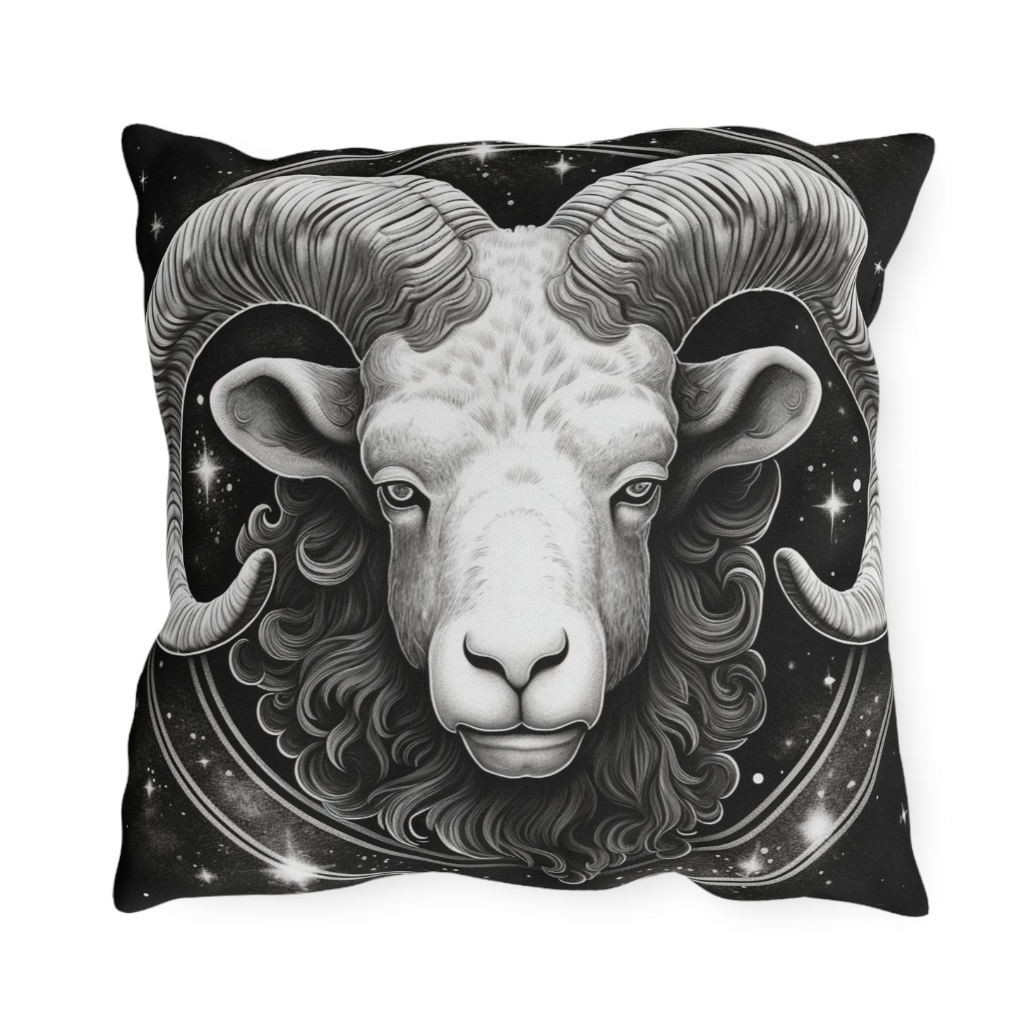 Aries Zodiac UV-Resistant Outdoor Pillow, Water-Resistant, Spun Polyester