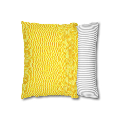 Sunshine Yellow Lemon: Denim-Inspired, Cheerful Fabric - Spun Polyester Square Pillow Case