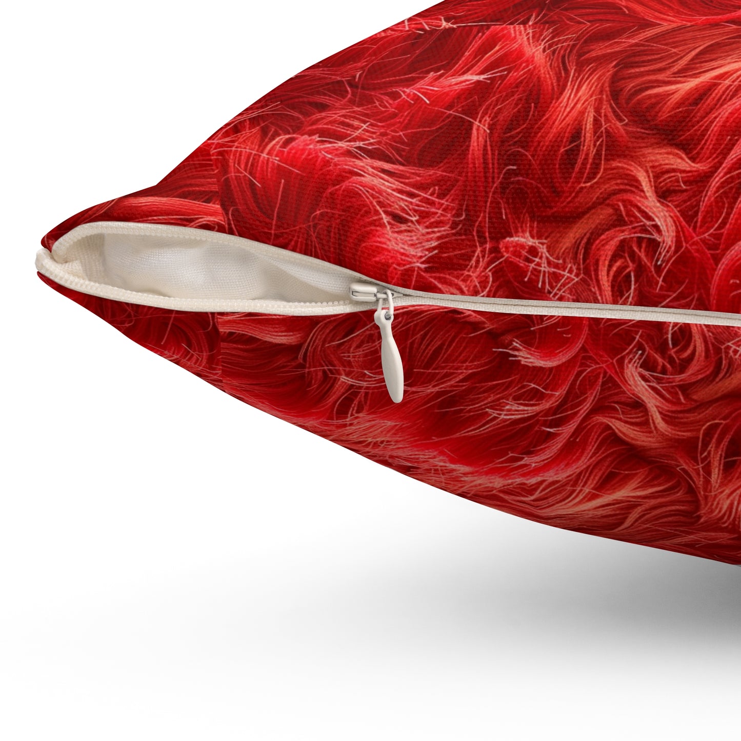 Fuzzy Infinity Pillow Red, Stylish Gift, Spun Polyester Square Pillow