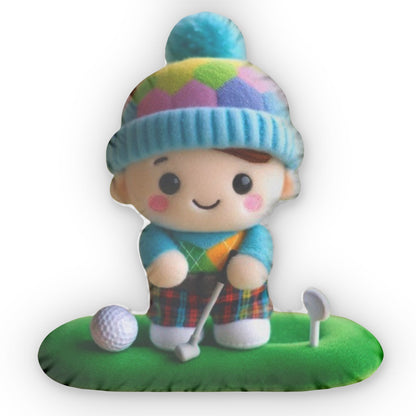 Golfer, Golf Gift, Plush Shaped Pillow