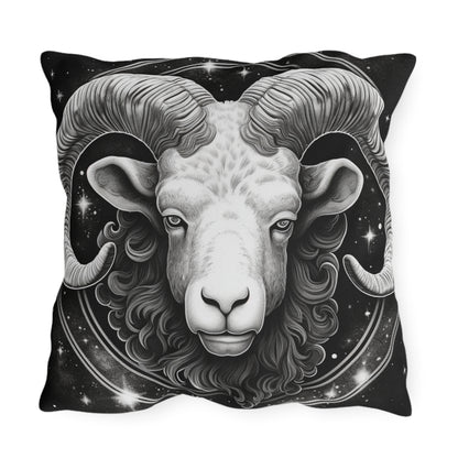 Aries Zodiac UV-Resistant Outdoor Pillow, Water-Resistant, Spun Polyester