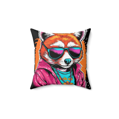 Red Panda Pop Culture Anime Cartoon Graphic Spun Polyester Square Pillow