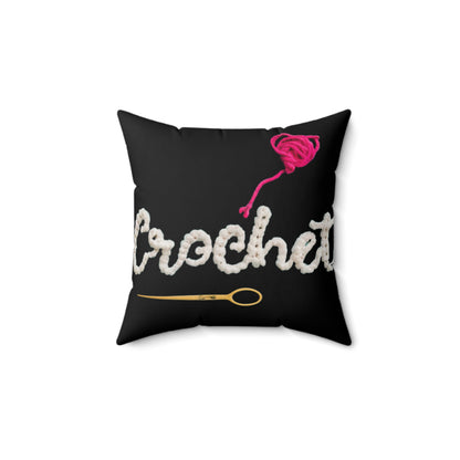 Crochet Love Gift - Heartfelt Fabric Fashion Collector Style - Spun Polyester Square Pillow