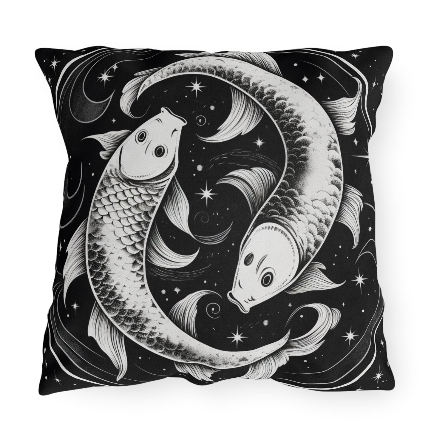 Pisces Zodiac UV-Resistant Outdoor Pillow, Water-Resistant, Spun Polyester