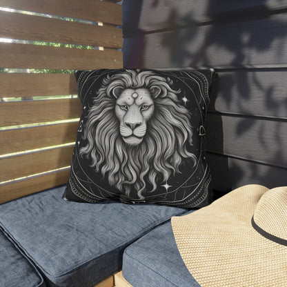 Leo Zodiac UV-Resistant Outdoor Pillow, Water-Resistant, Spun Polyester