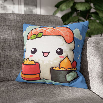 Anime Sushi - Japanese Cute kawaii - Otaku Gift - Spun Polyester Square Pillow Case