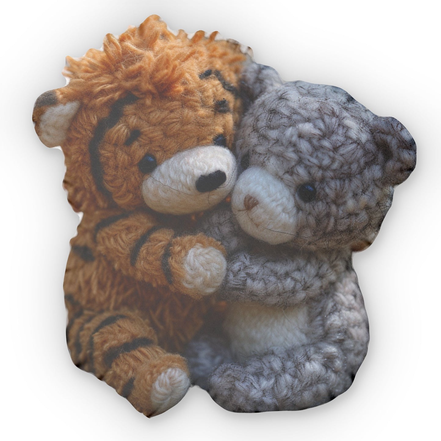 Tiger Bear Hug, Plush Shaped Pillow