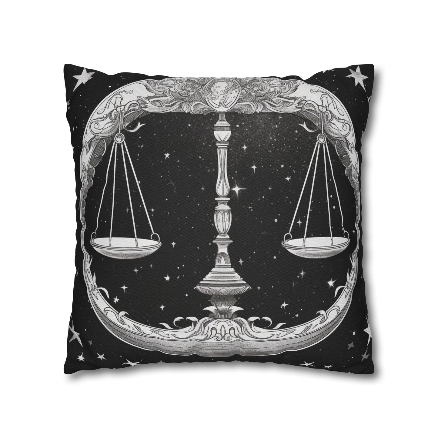 Libra Zodiac Sign Polyester Square Pillow Case, Double Sided Print