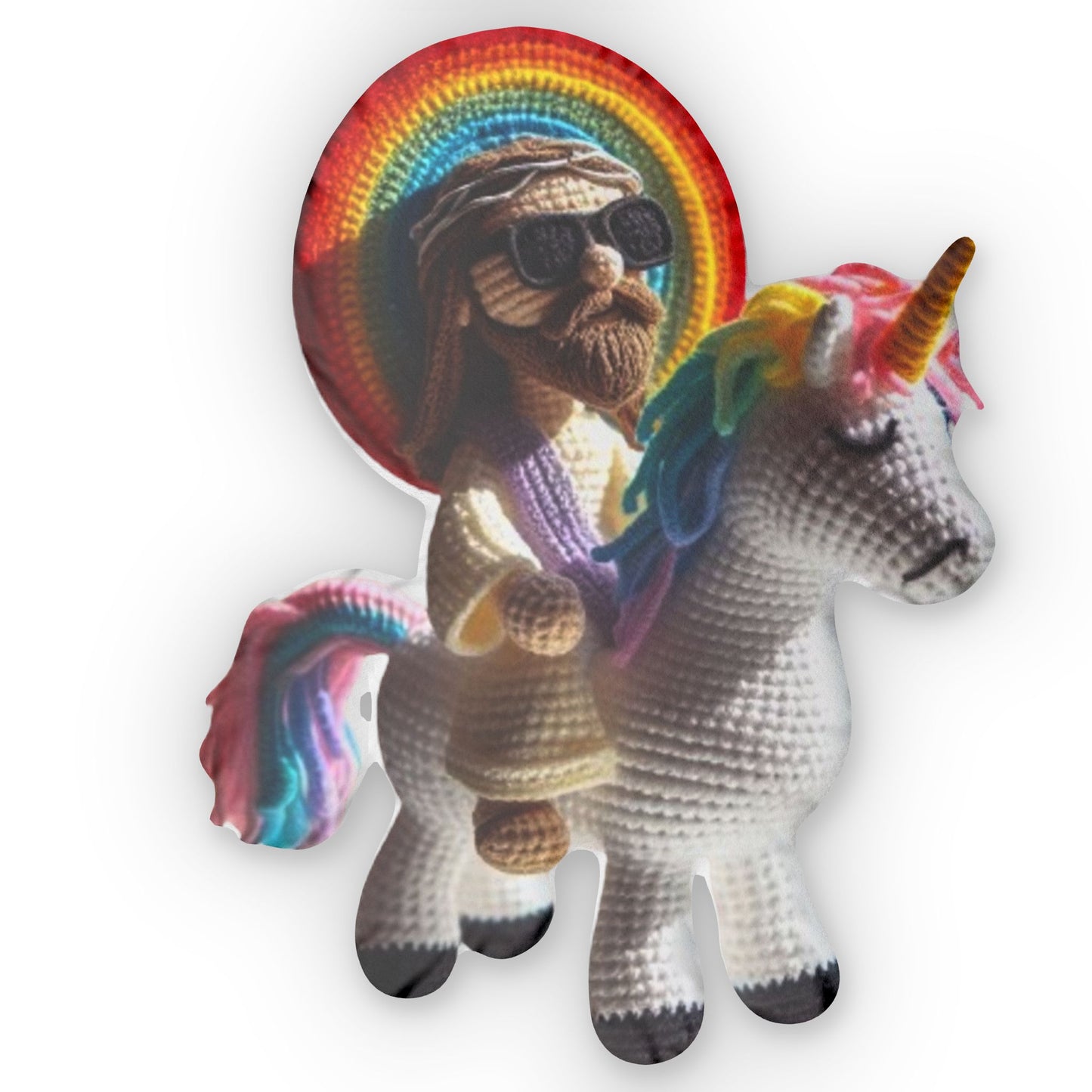 Jesus Unicorn Crochet | Aragami Doll | Christain Faith | Funny Plush Gift | Shaped Pillow