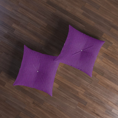 Violet/Plum/Purple: Denim-Inspired Luxurious Fabric - Tufted Floor Pillow, Square