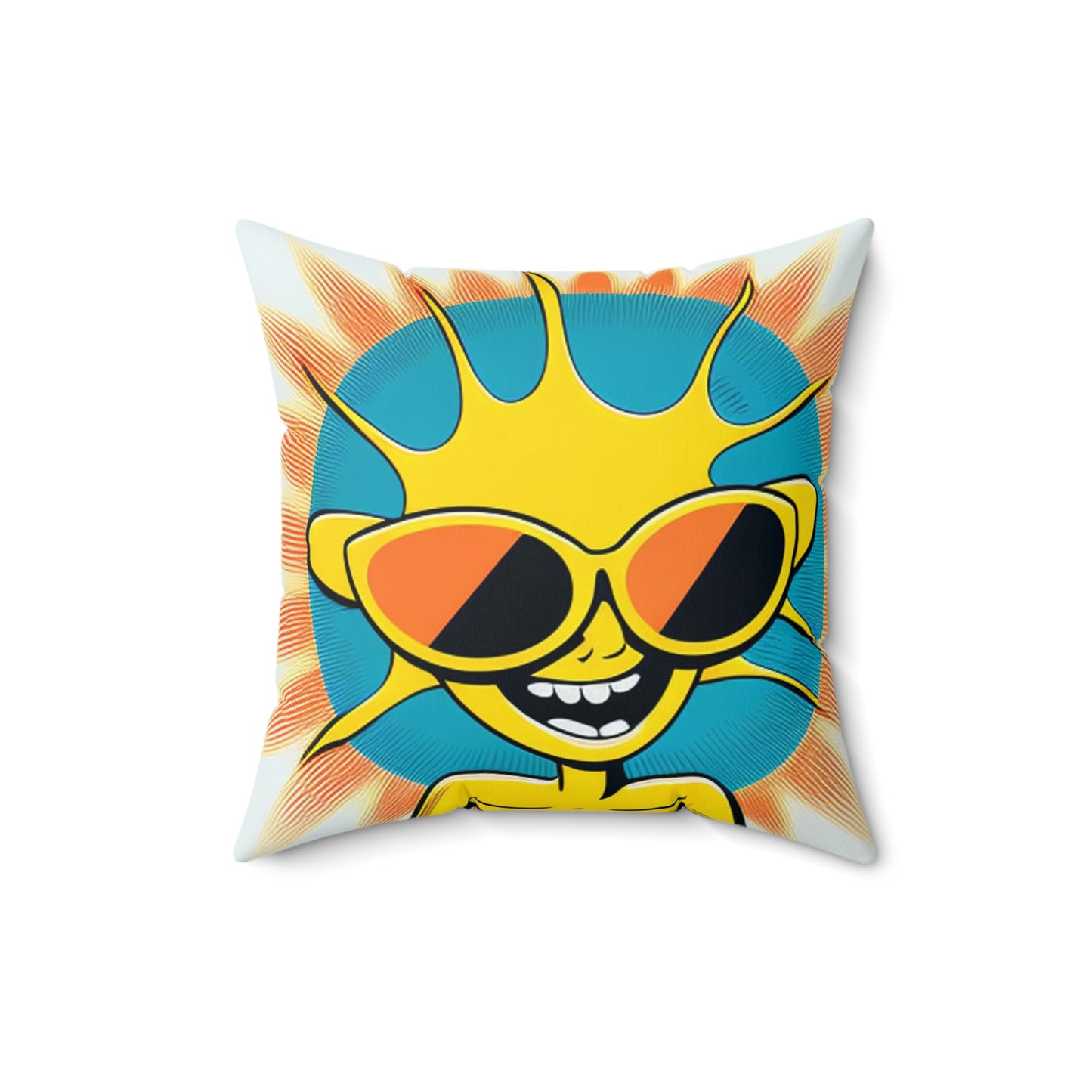 Alien Sunshine Anime Cartoon Style Spun Polyester Square Pillow