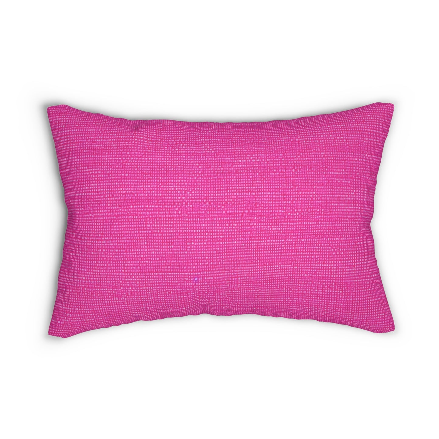 Hot Neon Pink Doll Like: Denim-Inspired, Bold & Bright Fabric - Spun Polyester Lumbar Pillow