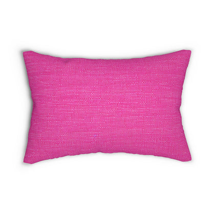 Hot Neon Pink Doll Like: Denim-Inspired, Bold & Bright Fabric - Spun Polyester Lumbar Pillow