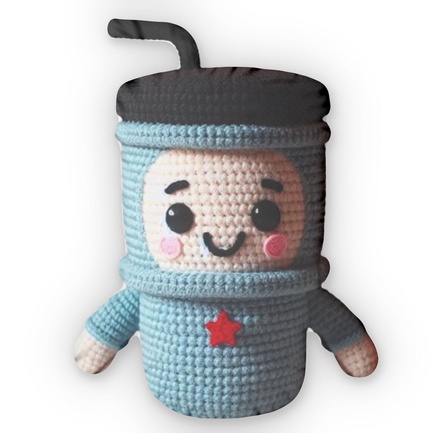 Kawaii Crochet Coffee Tumbler Cup Aragami Plush Shaped Pillow