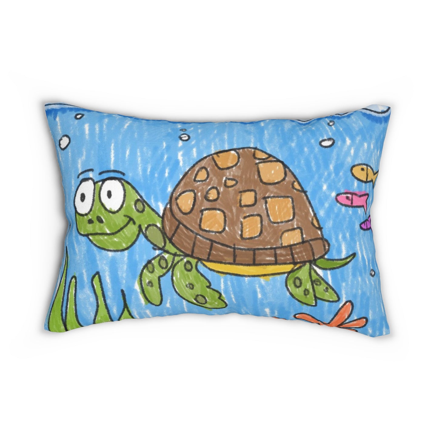 Sea Turtle Beach Sand Ocean Spun Polyester Lumbar Pillow