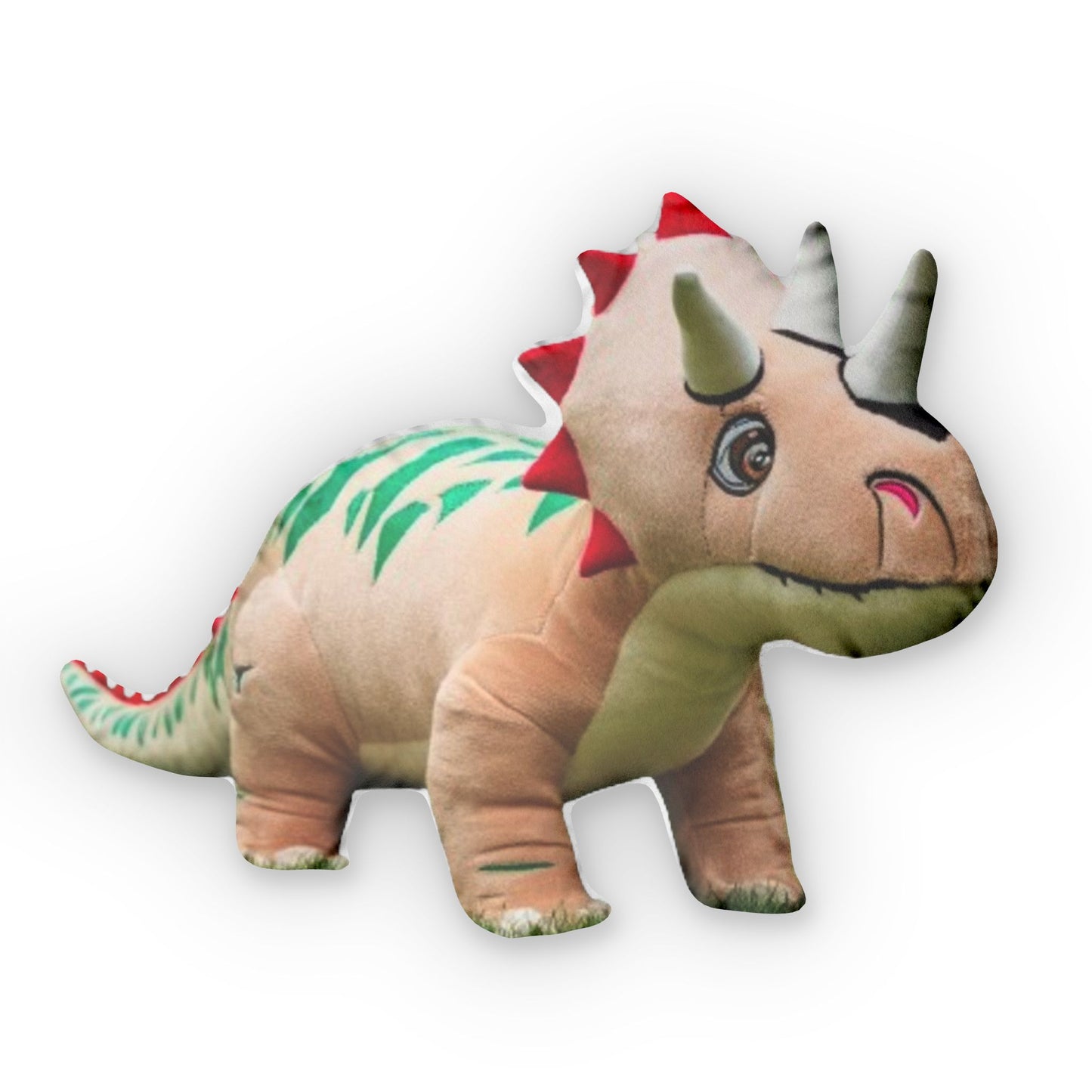 Triceratops Dinosaur, Stuffed Animal, Plush Shaped Pillow