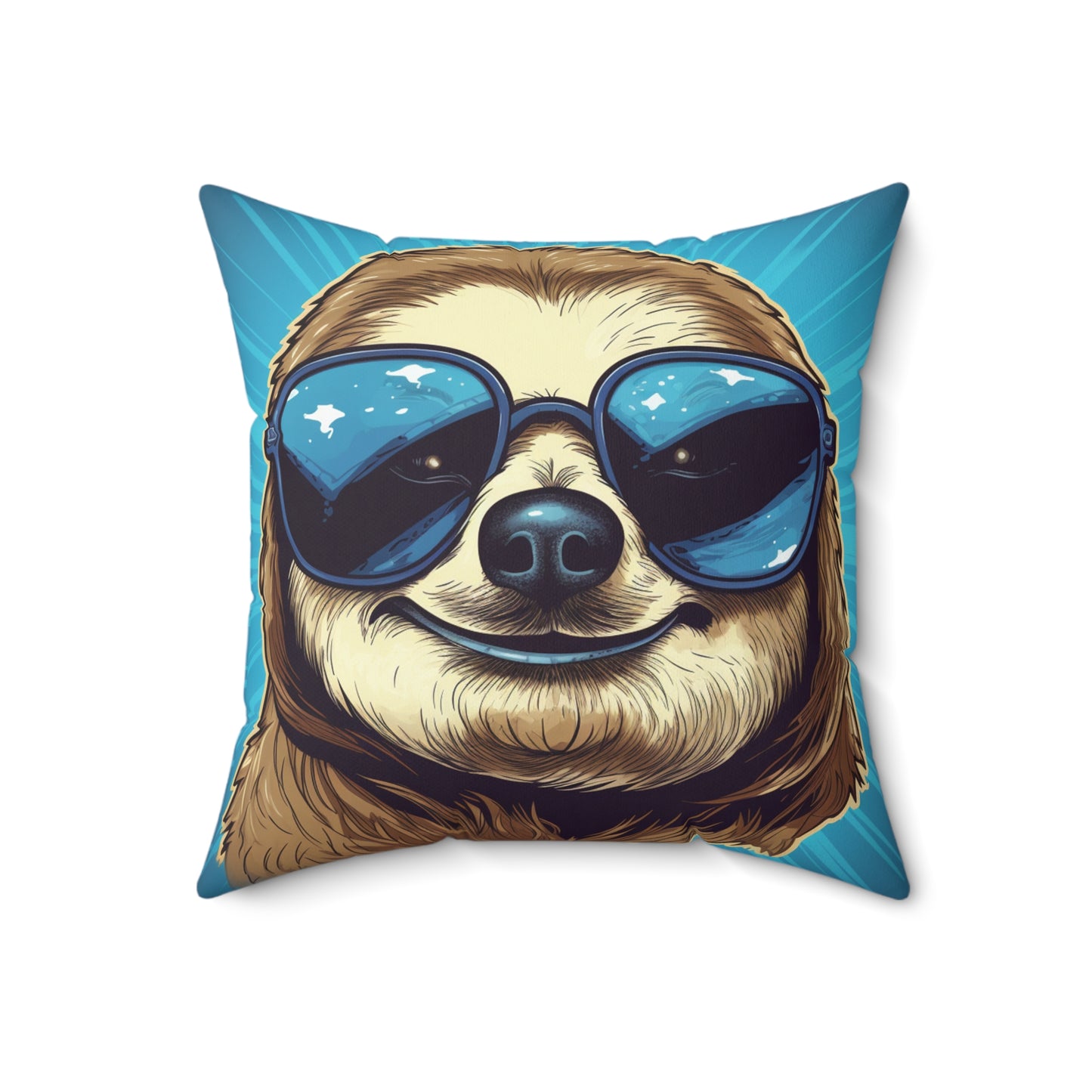 Retro Space Sloth Animal Design Spun Polyester Square Pillow