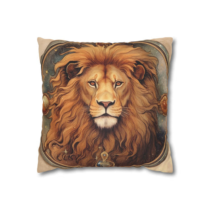 Astrological Leo Sign Vibrant Celestial Cosmic Zodiac - Spun Polyester Square Pillow Case