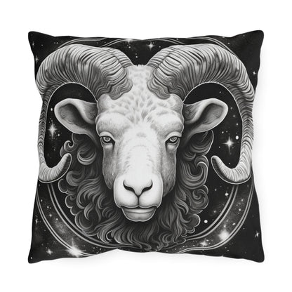 Aries Zodiac UV-Resistant Outdoor Pillow, Water-Resistant, Spun Polyester