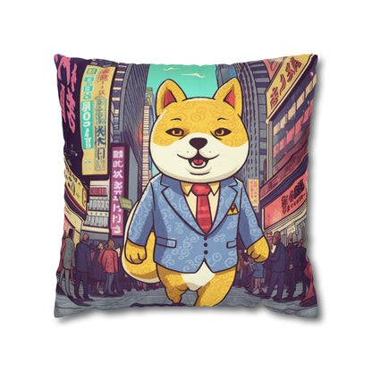 Shiba Inu Business Dog Pillow Case Crypto Fan Favorite, Polyester