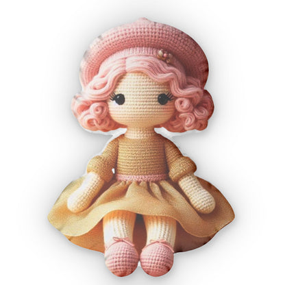 Florence - DECORATIVE CROCHET DOLL home decor Special amigurimi object for bookcases baby Gift for adult and kid Shaped Pillow