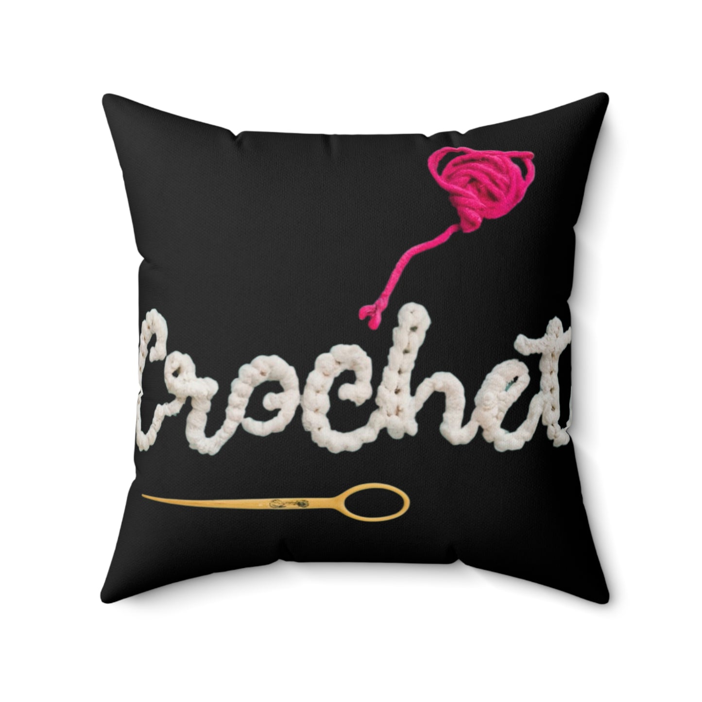 Crochet Love Gift - Heartfelt Fabric Fashion Collector Style - Spun Polyester Square Pillow