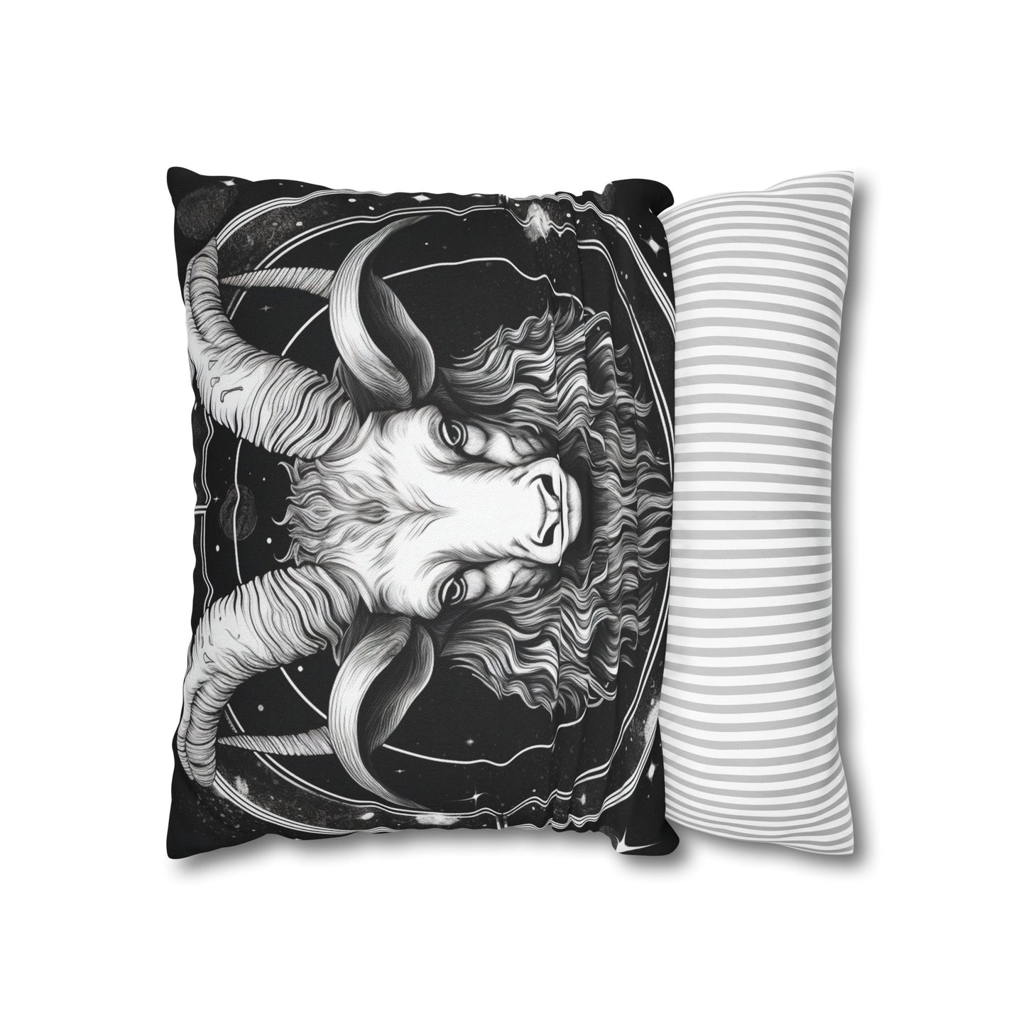 Capricorn Zodiac Sign Polyester Square Pillow Case, Double Sided