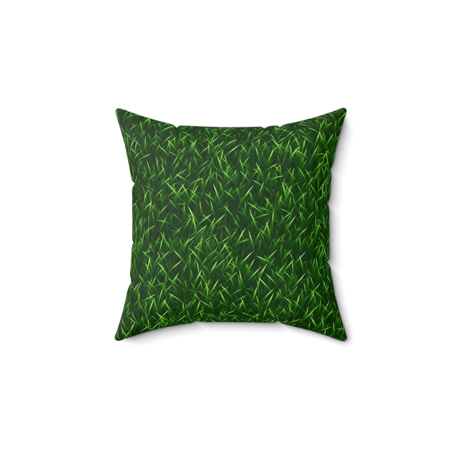 Touch Grass Indoor Style Outdoor Green Artificial Grass Turf - Spun Polyester Square Pillow