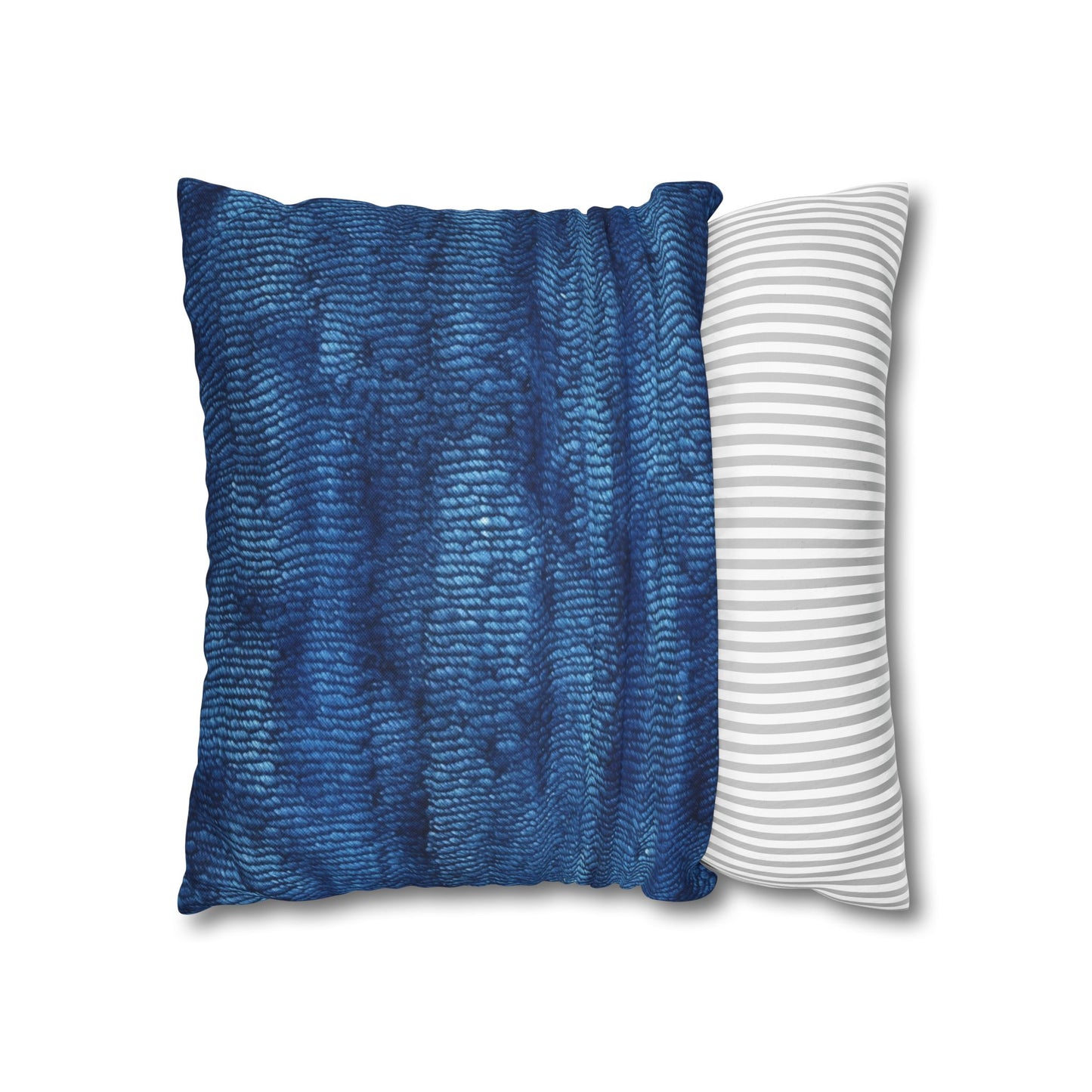 Blue Spectrum: Denim-Inspired Fabric Light to Dark - Spun Polyester Square Pillow Case