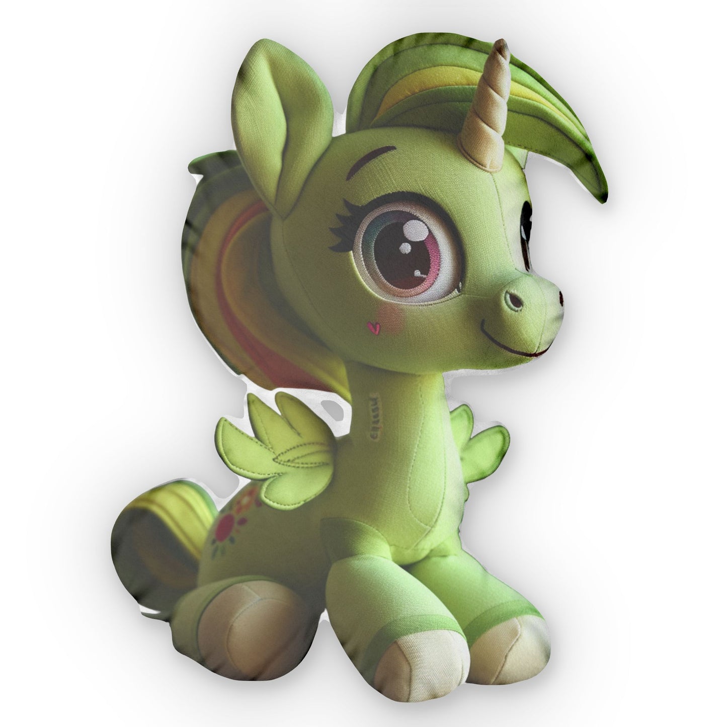 Green Ponie Plush Shaped Pillow