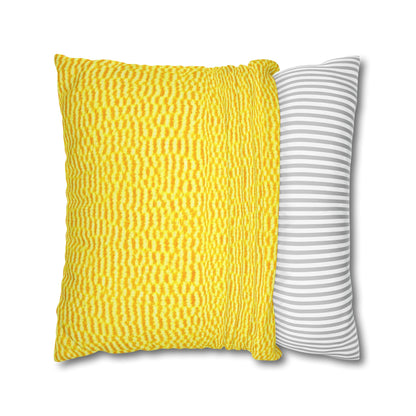 Sunshine Yellow Lemon: Denim-Inspired, Cheerful Fabric - Spun Polyester Square Pillow Case