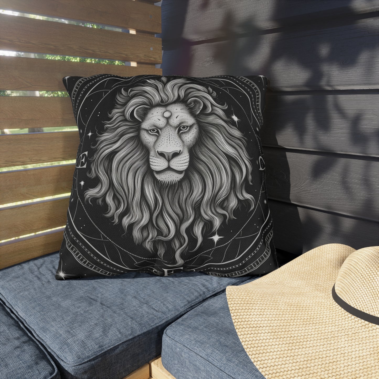 Leo Zodiac UV-Resistant Outdoor Pillow, Water-Resistant, Spun Polyester