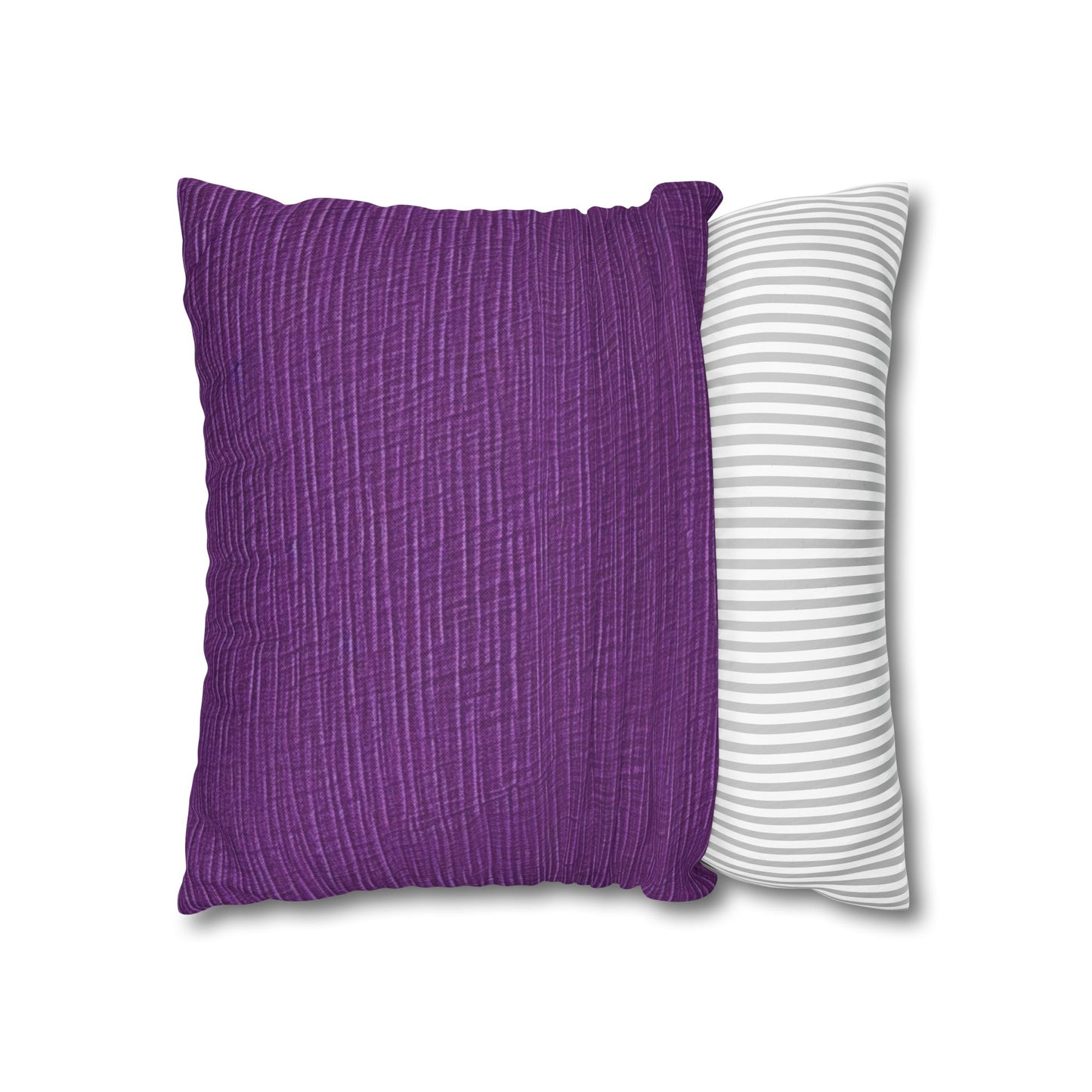 Violet/Plum/Purple: Denim-Inspired Luxurious Fabric - Spun Polyester Square Pillow Case